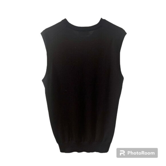 Toscano Firenze Mens Black Merino Wool Acrylic Sweater Vest Size Large - Picture 2 of 10